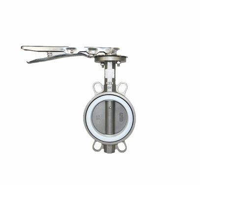 Valva de borboleta de aço inoxidável de aço carbono tipo wafer com assento elástico de PTFE EPDM