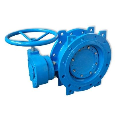 Função manual de válvula de borboleta de flange excêntrica dupla para meios de temperatura média