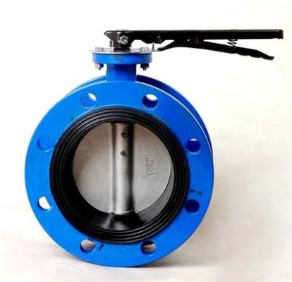 Válvula de borboleta de dupla flange de temperatura média com assento em metal