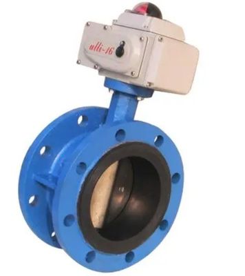Média de gás válvulas borboleta assento de borracha de flange duplo 24V/DC atuador elétrico rotativo