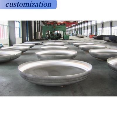 Capa de caldeira torisférica de recipiente de aço, cabeças de tanque com flanges e conexão de soldagem circular