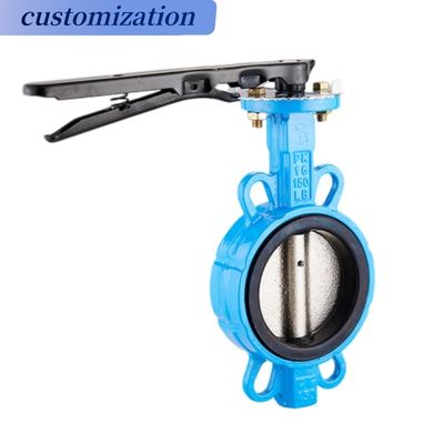 Industrial DN50 pn16 DI Manual válvulas de borboleta de aço inoxidável certificado completo