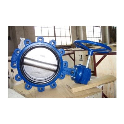 Válvula de borboleta de dupla flange de medição de gás com assento EPDM/NBR e alça de prensa de ferro fundido.