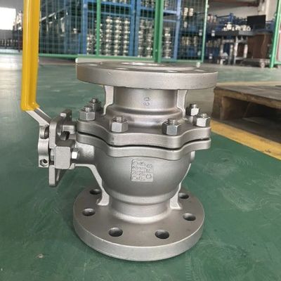 Flanco de extremo de minhoca engrenagem industrial válvula de esferas trunnion aço inoxidável / WCB Construção