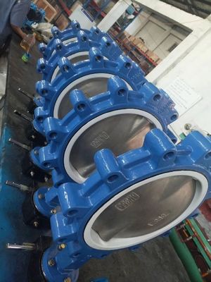 Meio de água PN10 PN16 Rubber Seal Lug Tipo Butterfly Valve Lt Tipo Worm Acionado