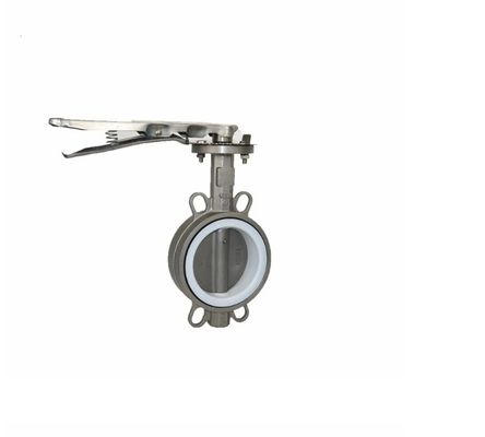 Valva de borboleta de aço inoxidável de aço carbono tipo wafer com assento elástico de PTFE EPDM