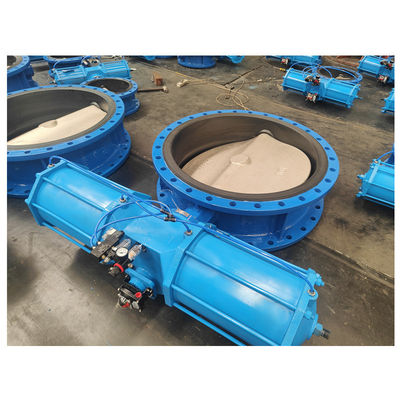 Válvulas de borboleta de controlo eficiente Válvula de flange pneumática de ferro fundido WCB