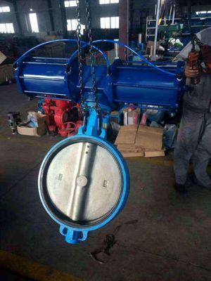 Manual de baixa temperatura PN16 PN25 DN40-DN400 300LB Metal Hard Seal Pneumatic Wafer Butterfly Valve
