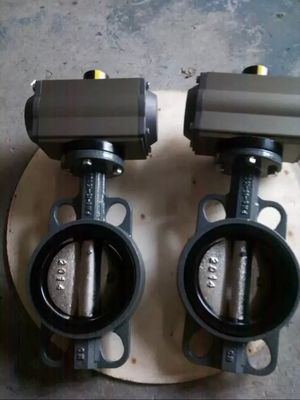 Manual de baixa temperatura PN16 PN25 DN40-DN400 300LB Metal Hard Seal Pneumatic Wafer Butterfly Valve