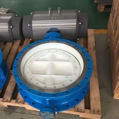PN10 PN16 PN25 CLASSE150 válvula de borboleta excêntrica de dupla flanges dupla deslocação com pneumática elétrica