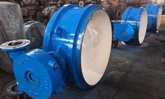 Válvula de borboleta de dupla flange excêntrica de ferro fundido para operação manual na indústria