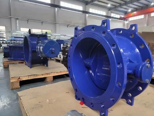 DN150 DN1800 válvula de borboleta PN16 Dupla flange dupla excêntrica suave selada BS5163