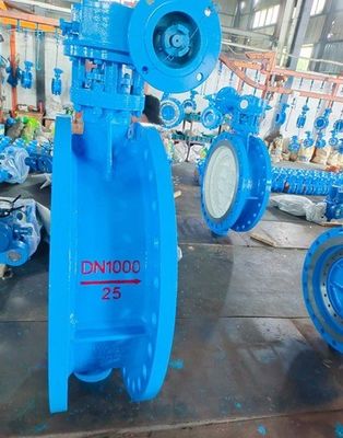 Flowseal Double Flange Triple Excentric Butterfly Valve Gear Operado Opções personalizadas