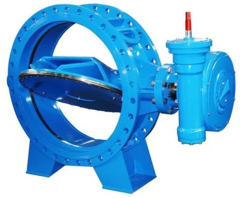 Função manual de válvula de borboleta de flange excêntrica dupla para meios de temperatura média