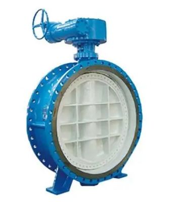 Função manual de válvula de borboleta de flange excêntrica dupla para meios de temperatura média