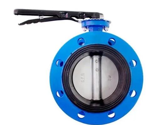 Válvula de borboleta de dupla flange de temperatura média com assento em metal