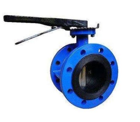 Válvula de borboleta de dupla flange de temperatura média com assento em metal