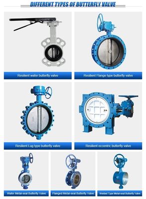 Válvula de borboleta de dupla flange de temperatura média com assento em metal