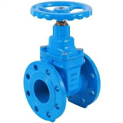 Válvula de porta de aço inoxidável com estrutura de roda manual de ferro fundido DIN F4