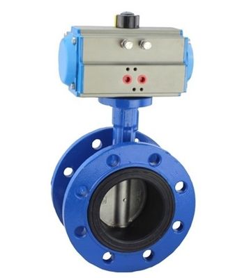 Média de gás válvulas borboleta assento de borracha de flange duplo 24V/DC atuador elétrico rotativo