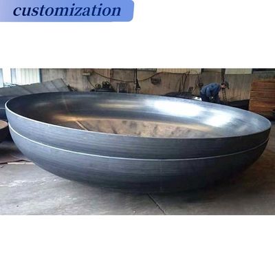 Capa de caldeira torisférica de recipiente de aço, cabeças de tanque com flanges e conexão de soldagem circular