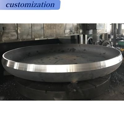 Capa de caldeira torisférica de recipiente de aço, cabeças de tanque com flanges e conexão de soldagem circular