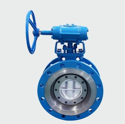 Válvula de borboleta de dupla flange de ferro fundido para temperatura média
