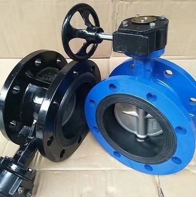 Válvula de borboleta de dupla flange de ferro fundido para temperatura média