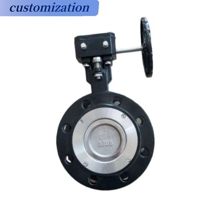 Válvula de borboleta de dupla flange de ferro fundido para temperatura média