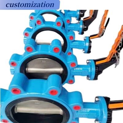 Suporte OEM 6 polegadas de válvula de borboleta Lug com engrenagem de minhoca de aço inoxidável e roda de manobra