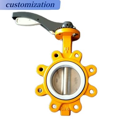 Suporte OEM 6 polegadas de válvula de borboleta Lug com engrenagem de minhoca de aço inoxidável e roda de manobra