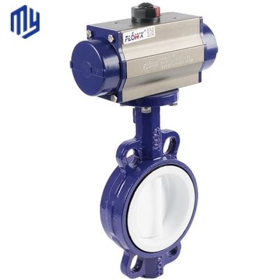 Material de vedação PTFE durável válvula borboleta de ferro dúctil com engrenagem de minhoca de aço inoxidável