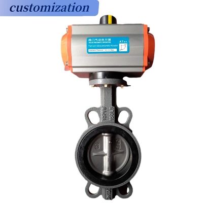 Material de vedação PTFE durável válvula borboleta de ferro dúctil com engrenagem de minhoca de aço inoxidável