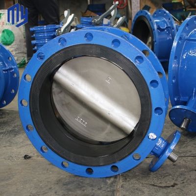 Válvula de borboleta de PVC de dupla flange excêntrica e ação pneumática para industriais