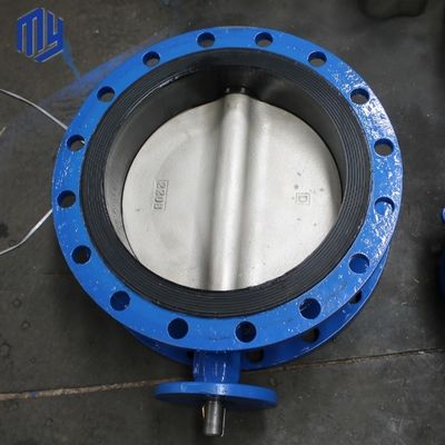Válvula de borboleta de PVC de dupla flange excêntrica e ação pneumática para industriais