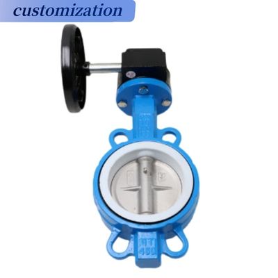 Universal ANSI 150lb DIN pn16 JIS 10K Tipo de Wafer Manutenção de alumínio Wormgear Butterfly Valve