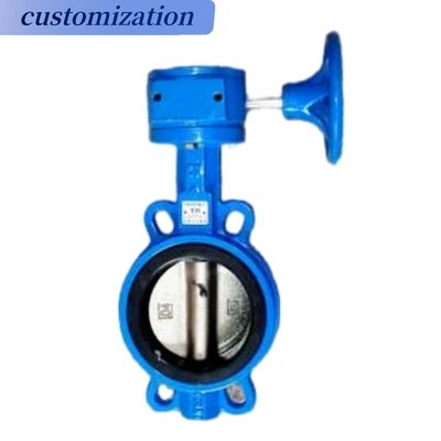 Universal ANSI 150lb DIN pn16 JIS 10K Tipo de Wafer Manutenção de alumínio Wormgear Butterfly Valve