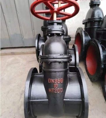 Válvula de porta de ferro dúctil industrial de 8 polegadas com vedação metálica e ligação de flange ANSI