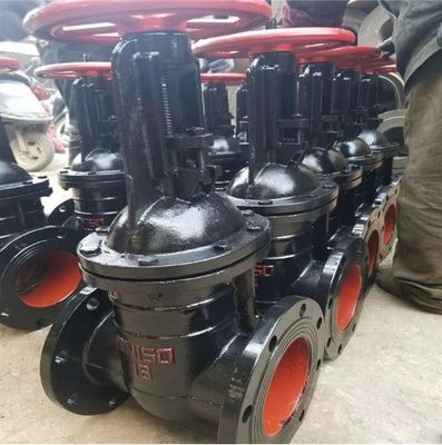 Válvula de porta de ferro dúctil industrial de 8 polegadas com vedação metálica e ligação de flange ANSI