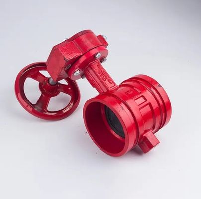 Válvula de borboleta de temperatura média com ranhuras de fogo DI Wafer PN10 PN16 2"-10" para Trench