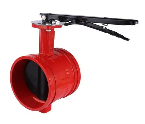 Válvula de borboleta de borracha revestida de disco de baixa temperatura com extremo ranhurado e corpo de ferro dúctil