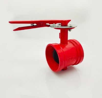 Válvula de borboleta de borracha revestida de disco de baixa temperatura com extremo ranhurado e corpo de ferro dúctil