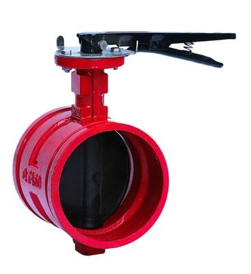 Valva de borboleta com ranhuras manuais de ferro fundido/aço CF8/CF8m com operação manual durável