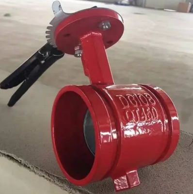 OEM Port Size Ductile Ferro de borracha revestida de ranhuras de borboleta válvula para sistema de combate a incêndio
