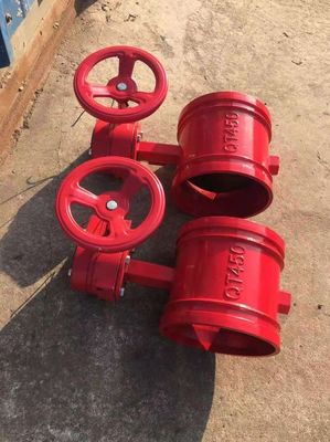 OEM Port Size Ductile Ferro de borracha revestida de ranhuras de borboleta válvula para sistema de combate a incêndio