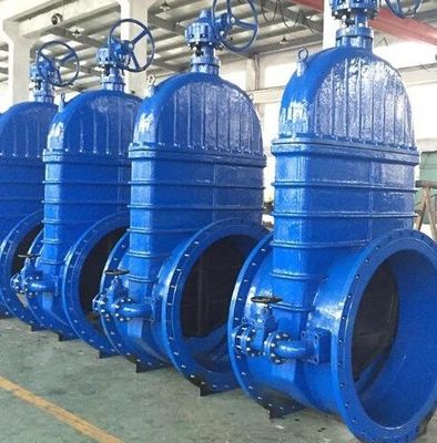 Válvula de porta de fecho de ferro flexível de grande porte para água longa vida útil