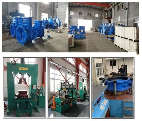 DN400 CI de grande porte Ferro volátil resistente de porta de cunha sentada Pn16 fechamento manual