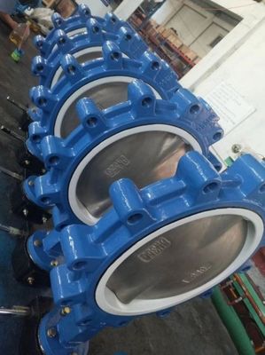 DN200 válvula de borboleta de ferro fundido PTFE flexível para meios de temperatura geral