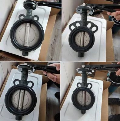 CF8 Placa de ferro fundido Medios de água 10K Manutenção manual Operada DK Wafer Butterfly Valve