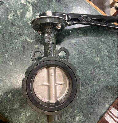 CF8 Placa de ferro fundido Medios de água 10K Manutenção manual Operada DK Wafer Butterfly Valve